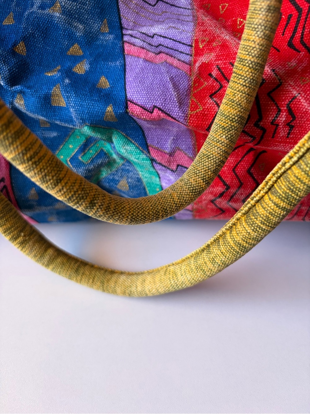 Laurel Burch Multi-Color Cat Print Travel Weekender - Yellow Accents #vintage - Picture 4 of 10